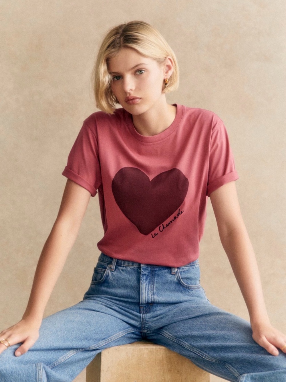 Sezane La Chamade T-shirt Rosewood/burgundy